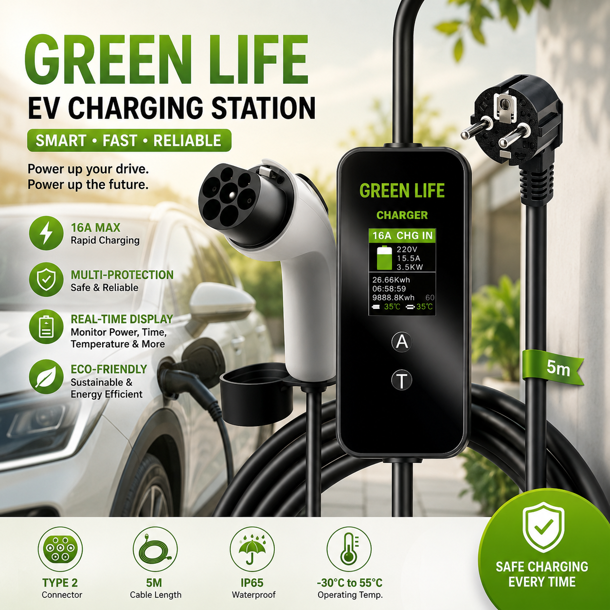 EV CHARGER, Electric Vehicle Home Charger - Wall Box, Portable Models & Charging Stations