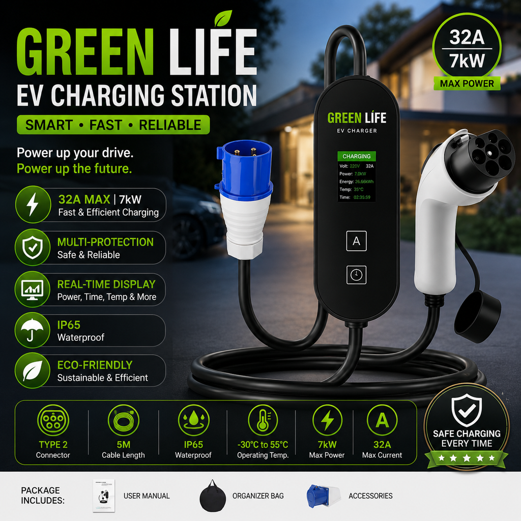 EV CHARGER, Electric Vehicle Home Charger - Wall Box, Portable Models & Charging Stations